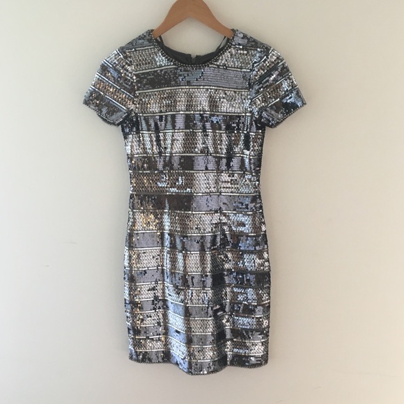 Aidan Mattox Sequin Striped Cocktail Dress - Picture 3 of 5